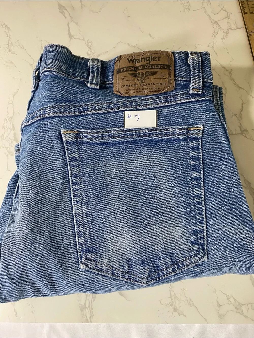 Wrangler Men's Straight Jeans in Blue Denim 36x29 Comfort Flex Waist #5